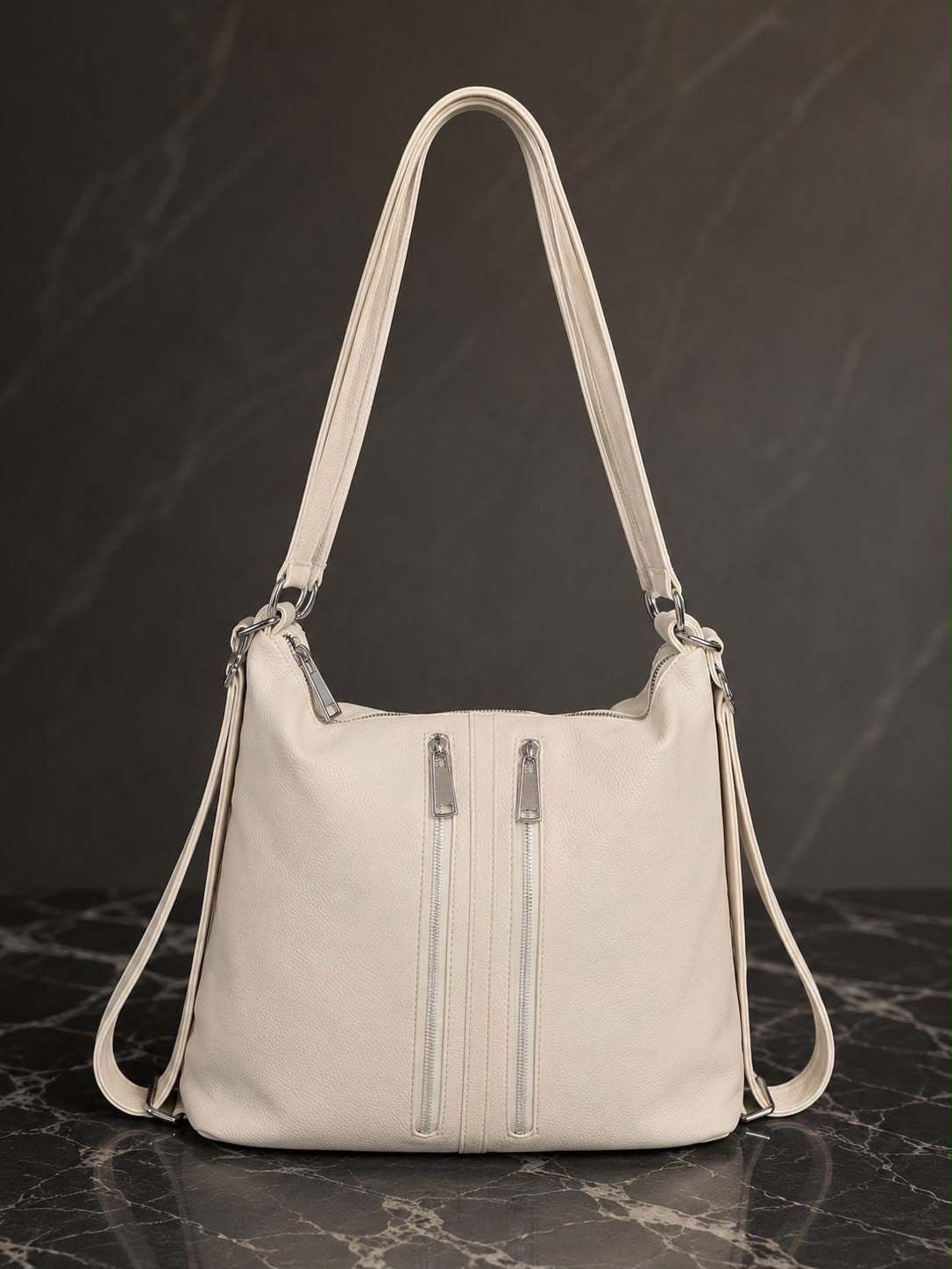 Premium Convertible Tote Bag & Backpack – Pebbled Leather Finish