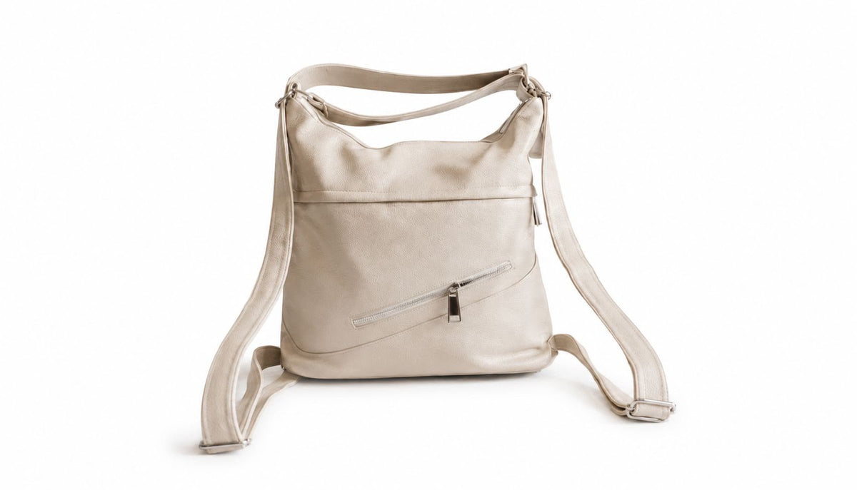 Premium Convertible Tote Bag & Backpack for Laptop – Off White & Grey
