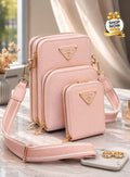 Imported 2-Piece Crossbody Mobile Wallet for Girls – Premium Handbag Set