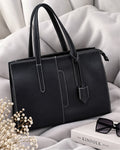 Elegant structured tote bag in black