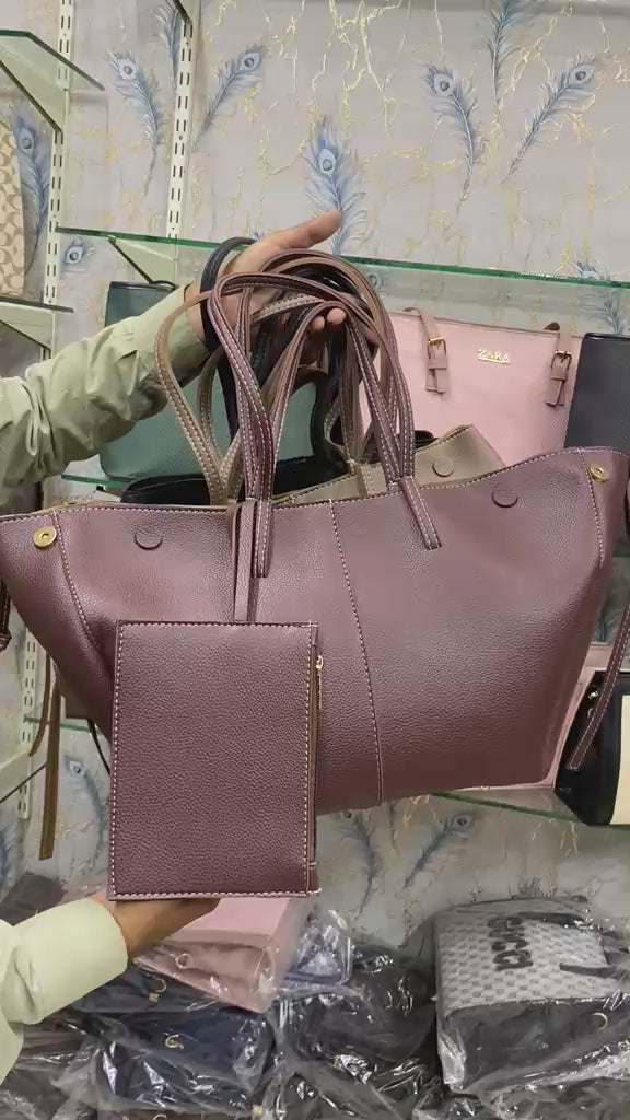 Paris-Inspired 2-in-1 Bag for Girls – Large Size with Small Pouch