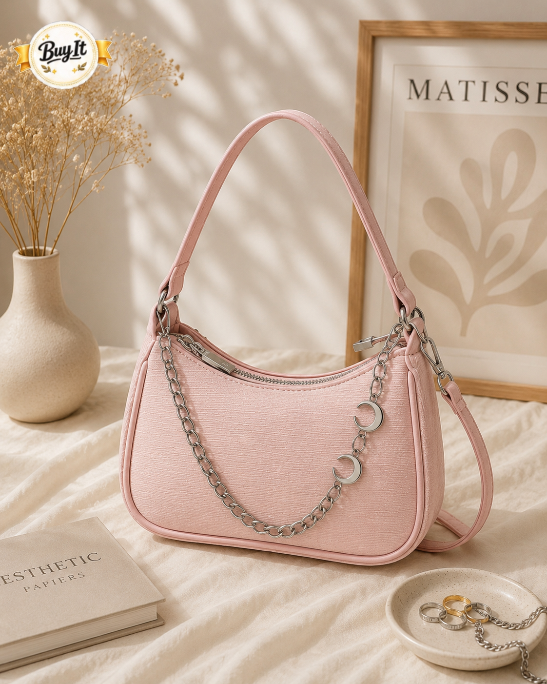 Imported Moon Shape Crossbody Bag for Girls – Premium Stylish Shoulder Bag