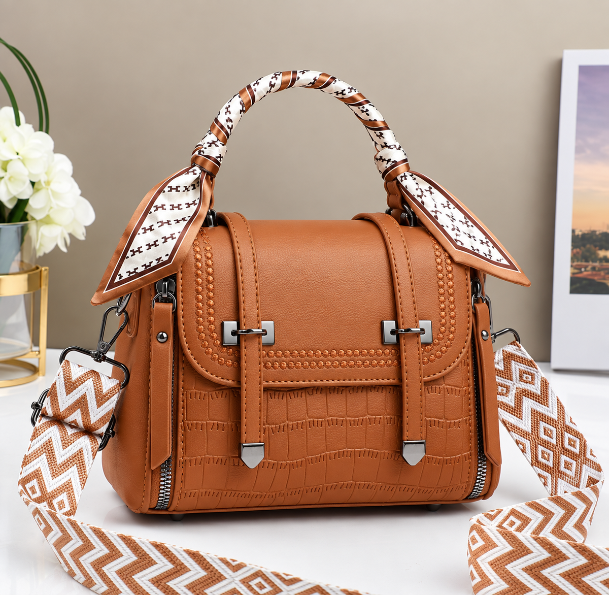 Imported Crossbody Bag for Girls – Premium Quality Unique Handle Shoulder Bag