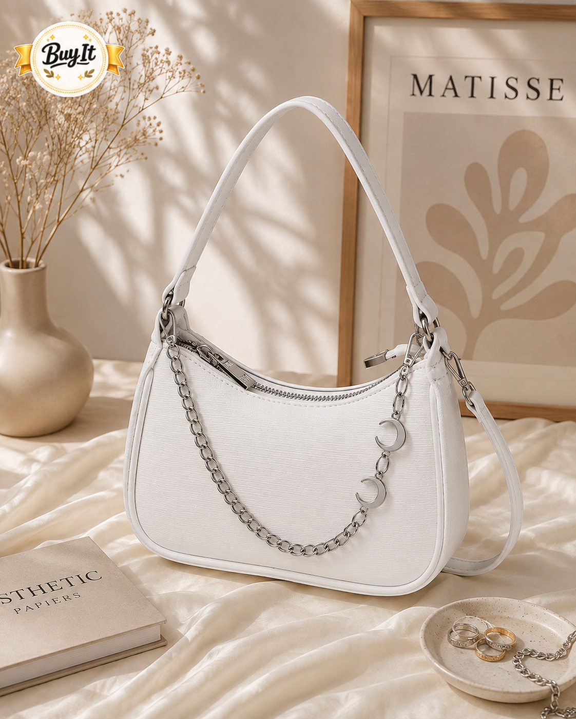 Imported Moon Shape Crossbody Bag for Girls – Premium Stylish Shoulder Bag