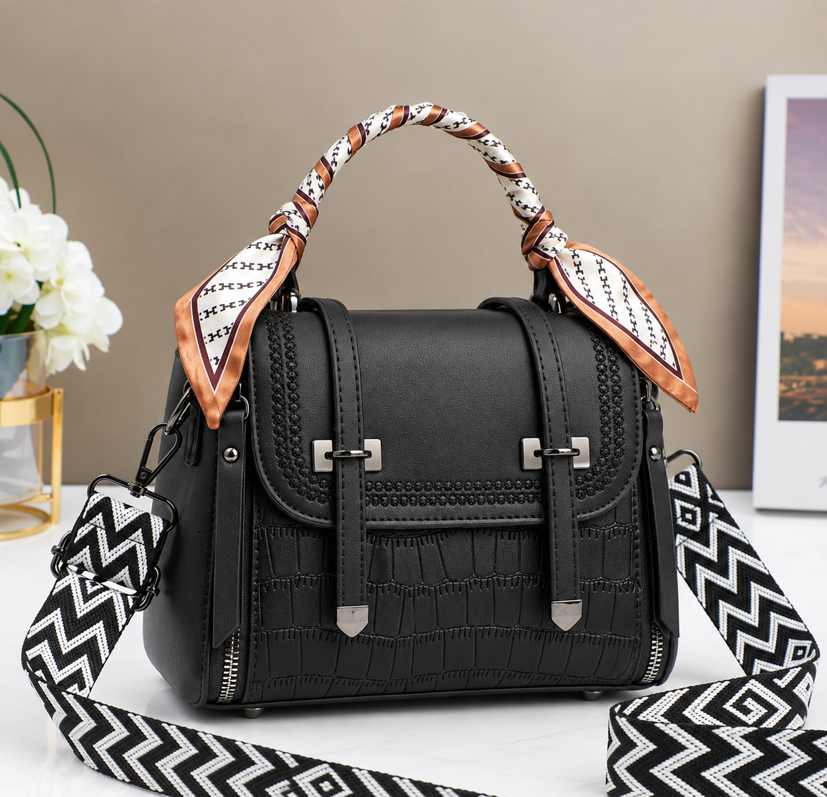 Imported Crossbody Bag for Girls – Premium Quality Unique Handle Shoulder Bag