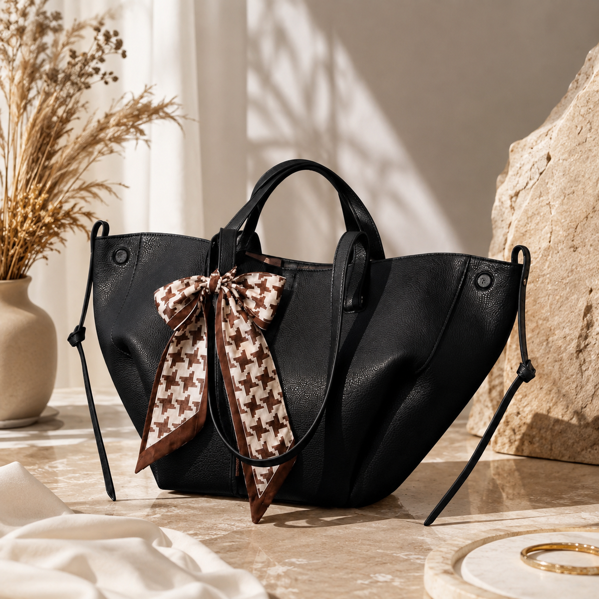 Paris-Inspired 2-in-1 Bag for Girls – Large Size with Small Pouch