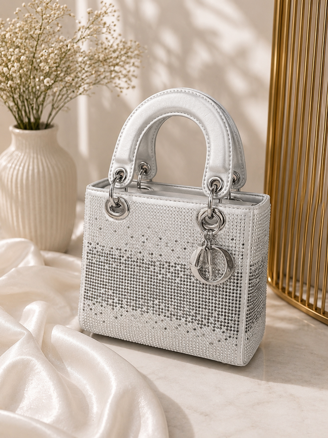 Dior Style Luxury Women’s Bag with Shiny Stones