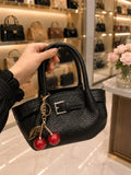 Stylish Branded Bag with Cherry Charm