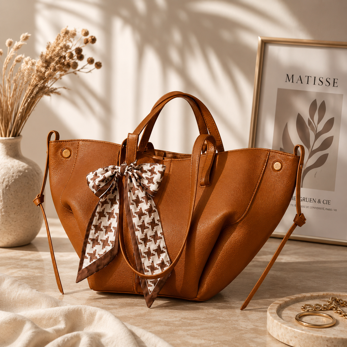 Paris-Inspired 2-in-1 Bag for Girls – Large Size with Small Pouch