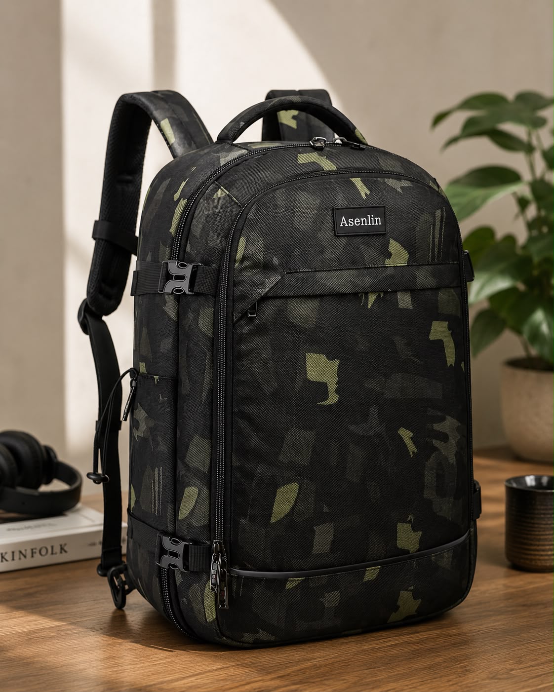 Asenlin Travel Backpack with Packing Cubes – Camouflage