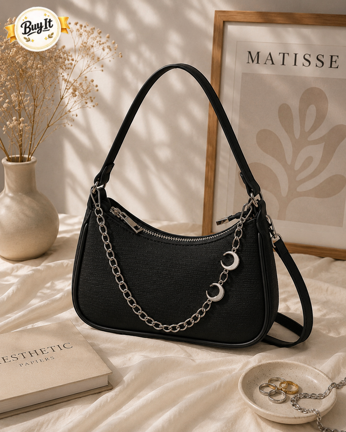 Imported Moon Shape Crossbody Bag for Girls – Premium Stylish Shoulder Bag