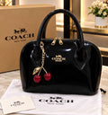 Coach Style Premium Handbag for Women with Cherry Keychain & Dust Bag