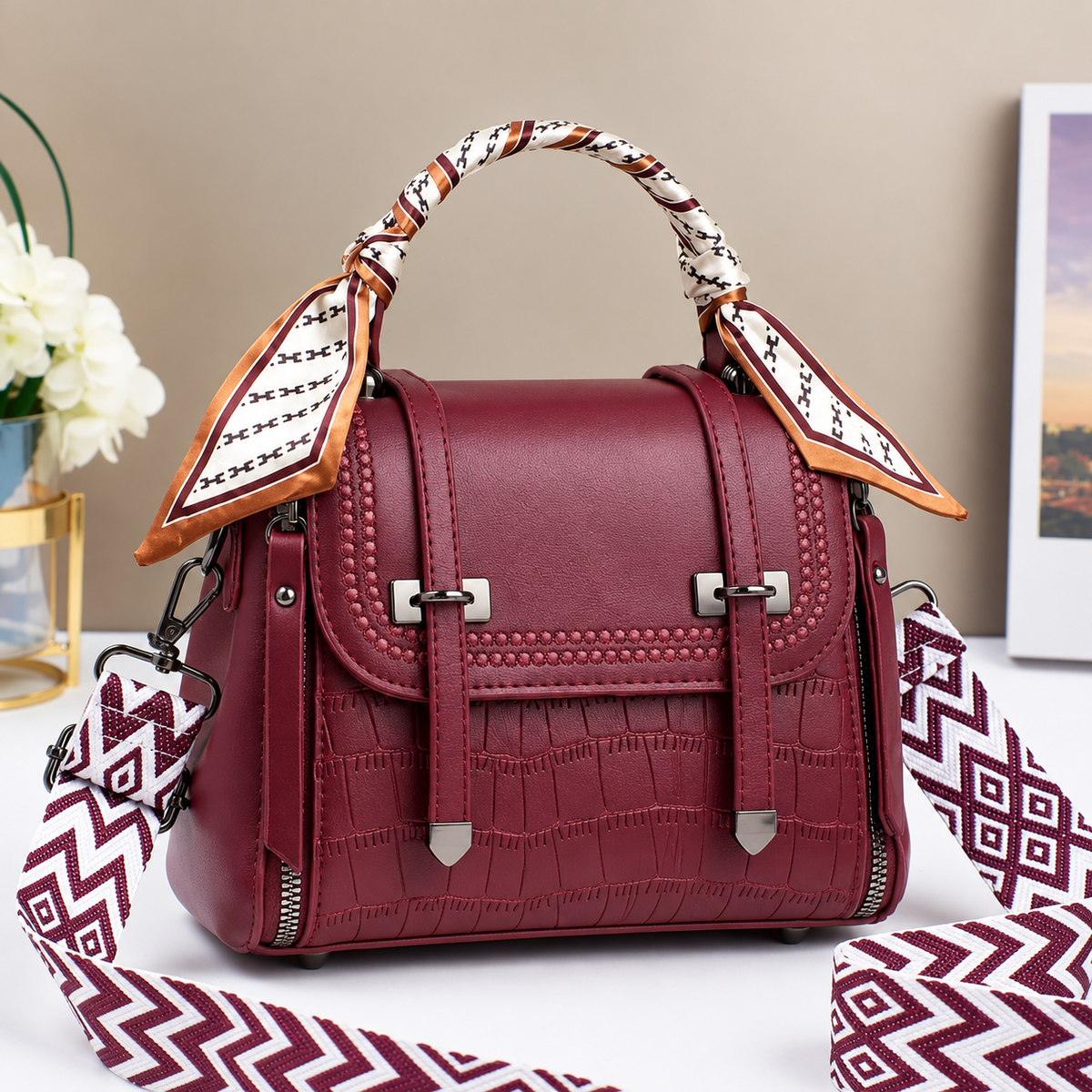 Imported Crossbody Bag for Girls – Premium Quality Unique Handle Shoulder Bag