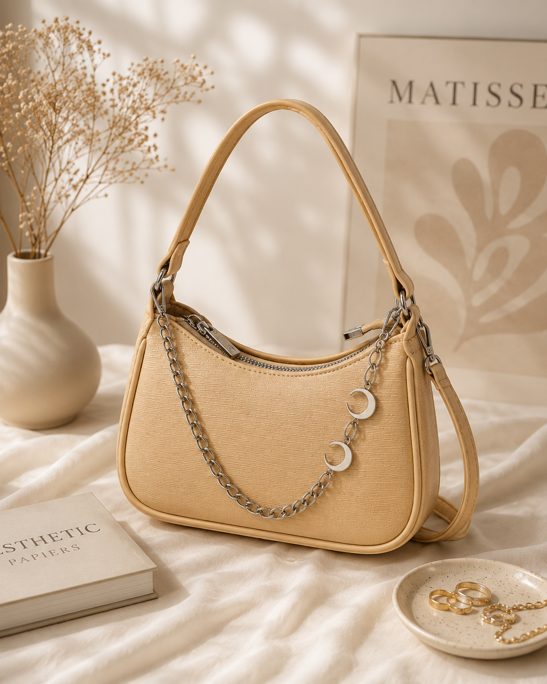 Imported Moon Shape Crossbody Bag for Girls – Premium Stylish Shoulder Bag