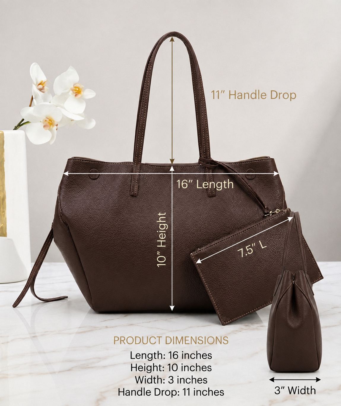 Paris-Inspired 2-in-1 Bag for Girls – Large Size with Small Pouch